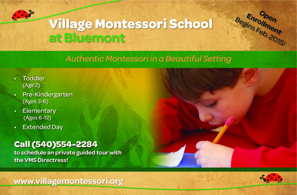 Village Montessori postcard design
